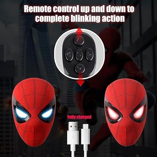 Superhero Mask-Wearable Electric Spider Hero Mask