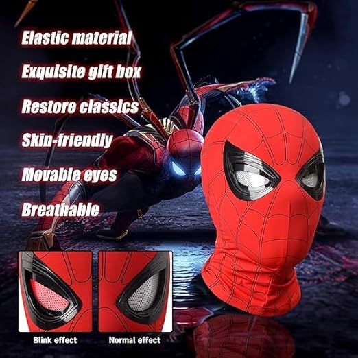 Superhero Mask-Wearable Electric Spider Hero Mask