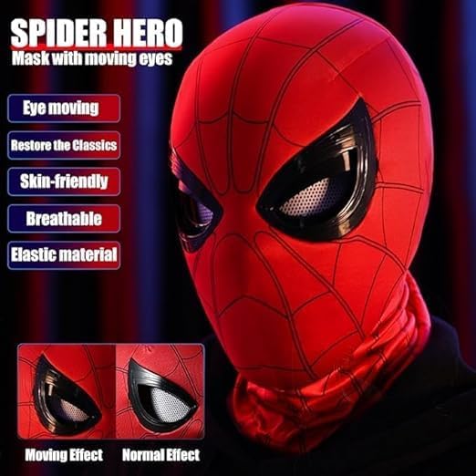 Superhero Mask-Wearable Electric Spider Hero Mask