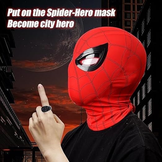 Superhero Mask-Wearable Electric Spider Hero Mask