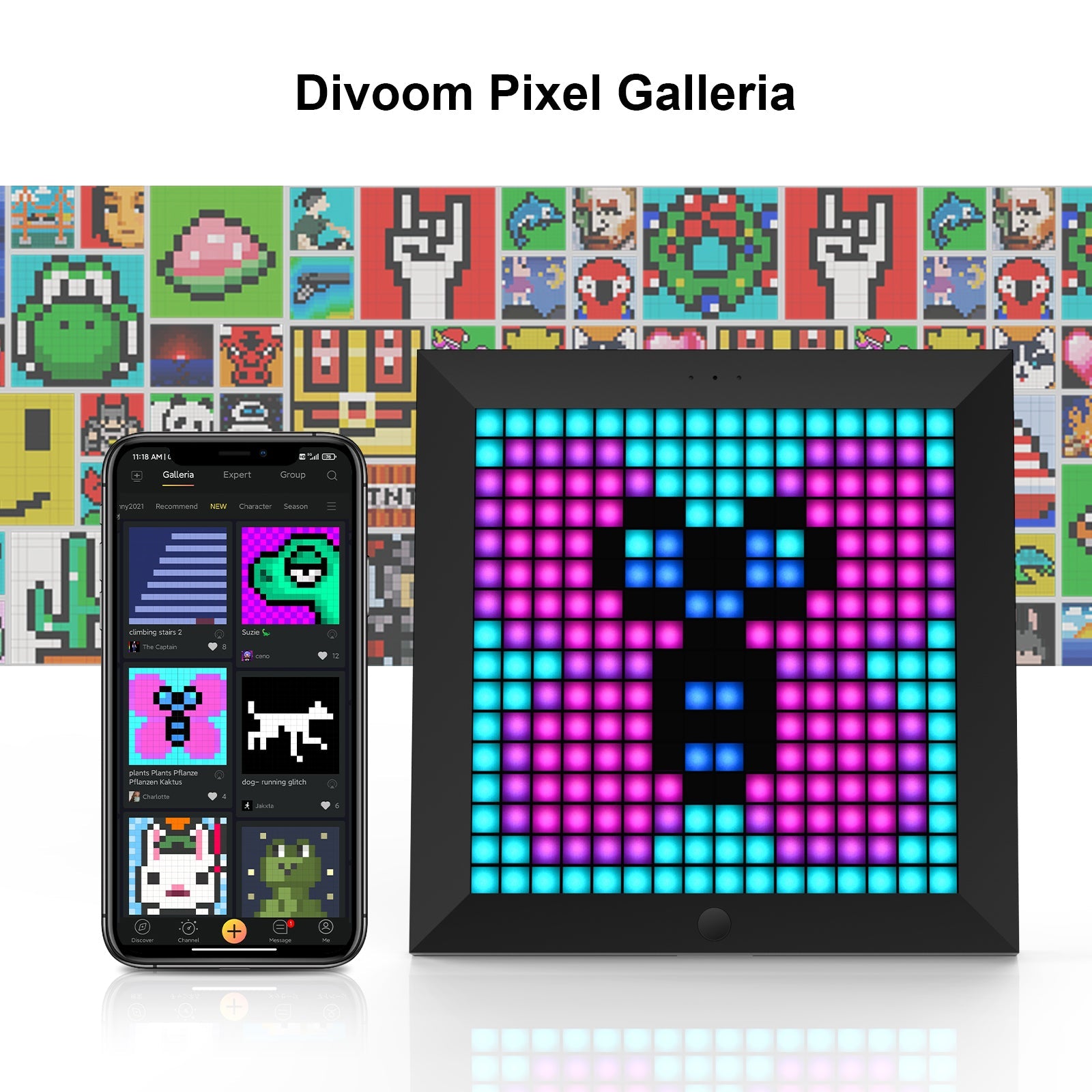 Divoom Pixoo 16x16 Pixel Art LED Display Gaming Room Decor